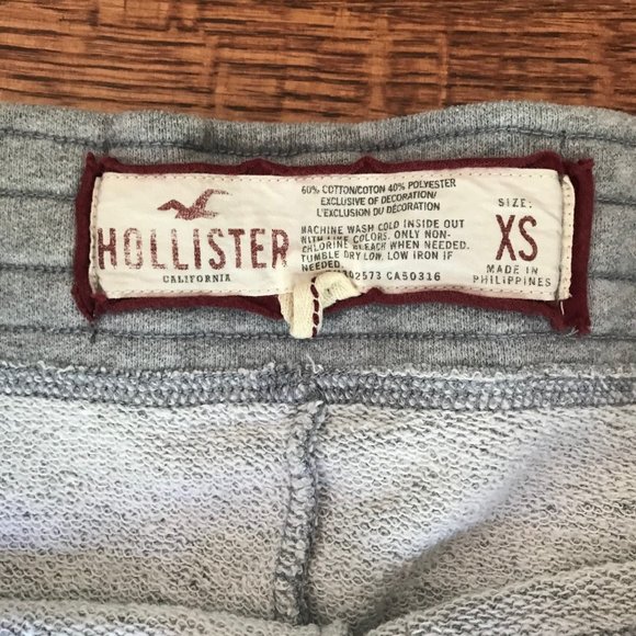 HOLLISTER Shorts with Embroidered Logo Women Sz XS Color Gray - Picture 2 of 3